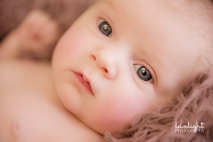 awake newborn photography idea for cute baby