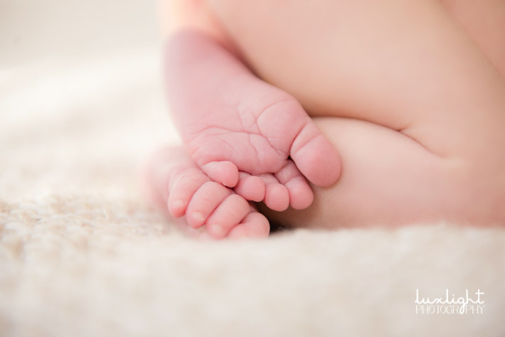 closeup of newborn feet for photography session