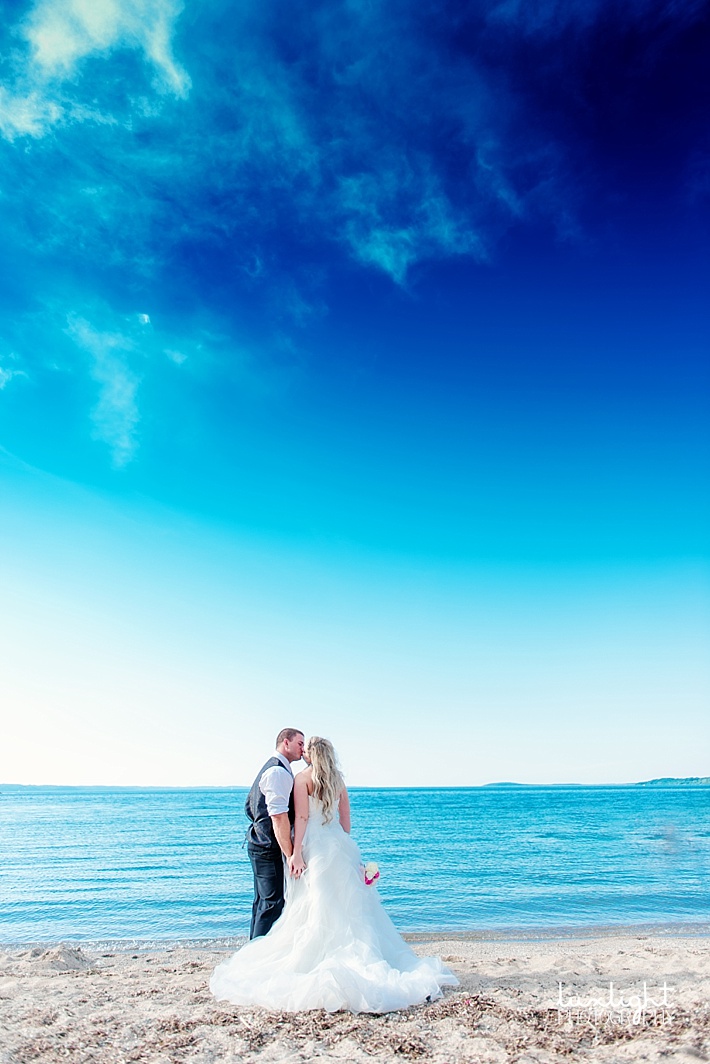 blue waters of northern michigan wedding
