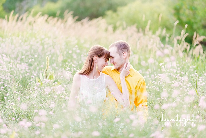 engagement photography in wild flowers