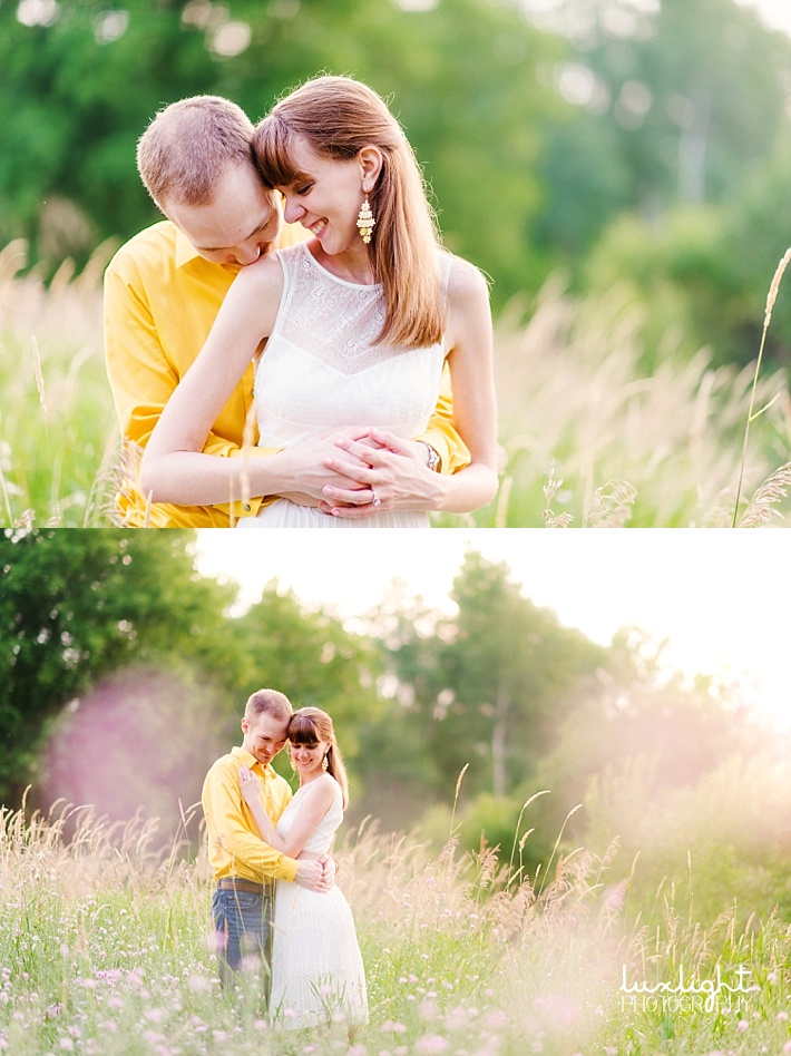field of flowers engagement 
