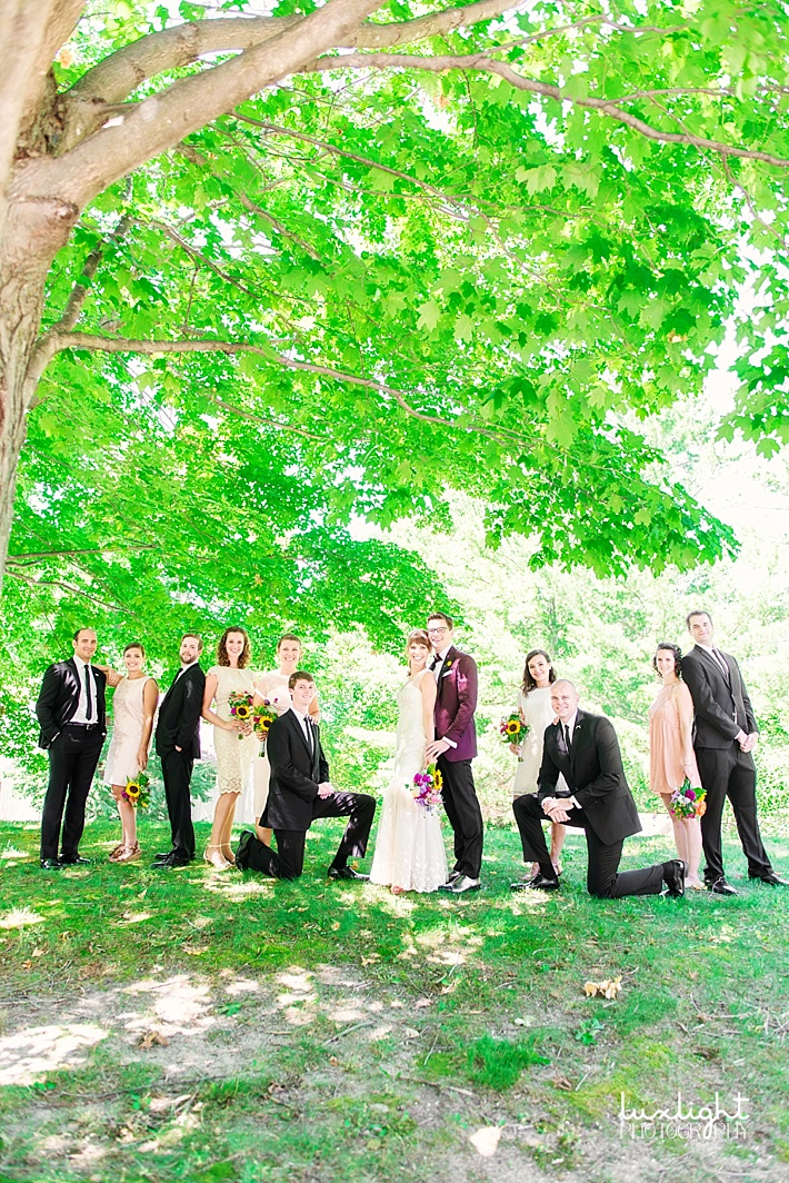 bridal party wedding photography outdoors