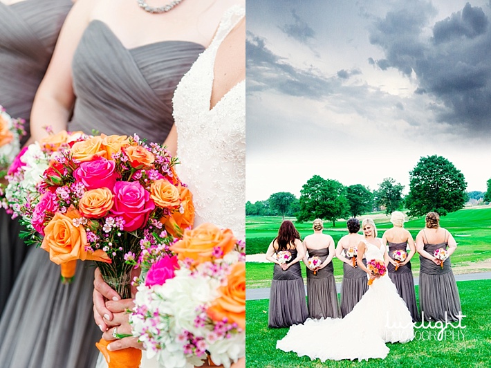 orange and pink floral bouquets