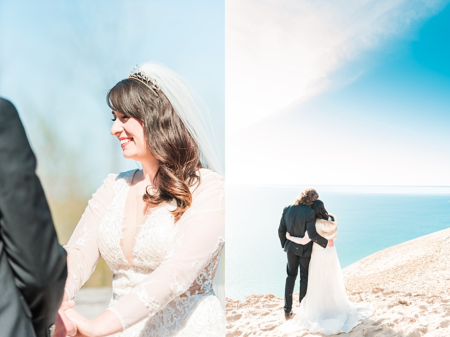 beach wedding photography in Glen Arbor Michigan 