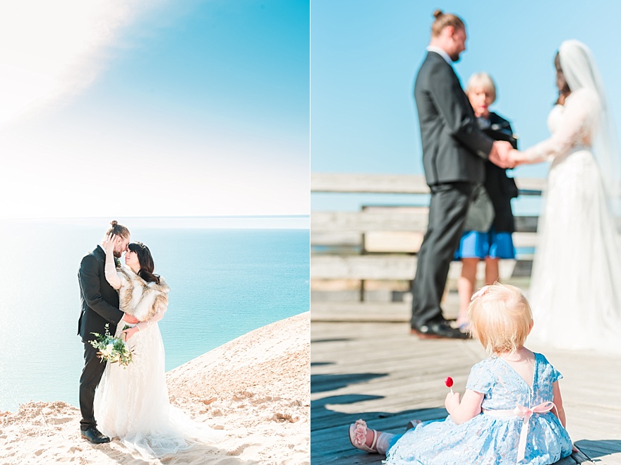 beach wedding photography in Glen Arbor Michigan 