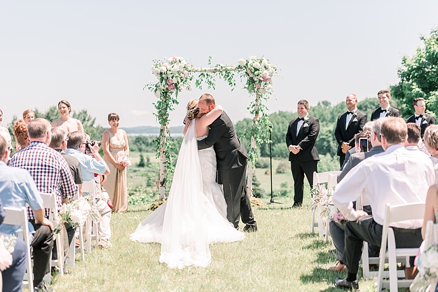 Outdoor summer wedding in Traverse City Michigan at Black Star Farms