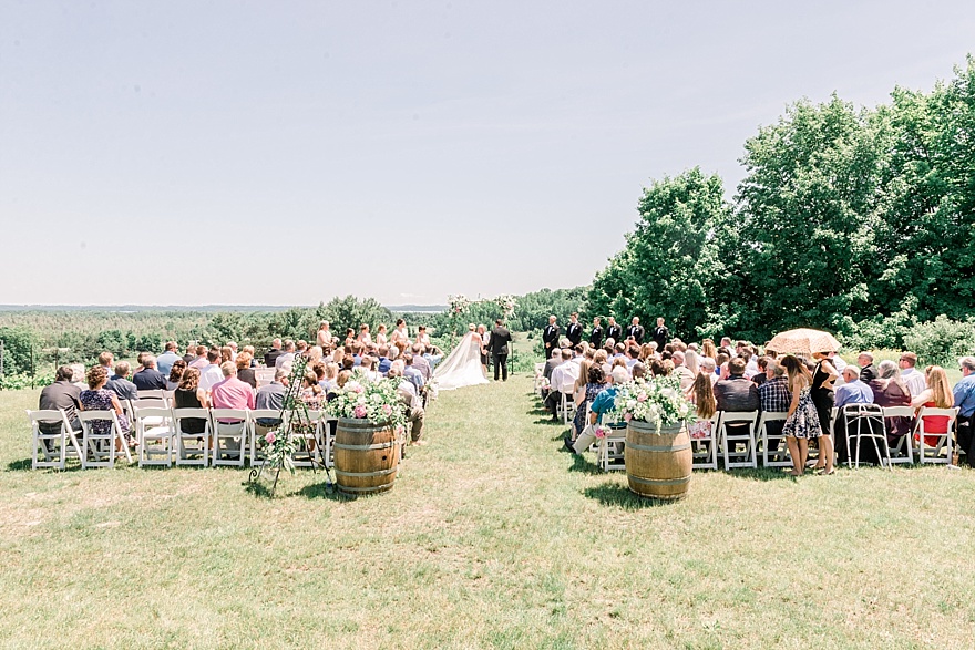 Outdoor summer wedding in Traverse City Michigan at Black Star Farms