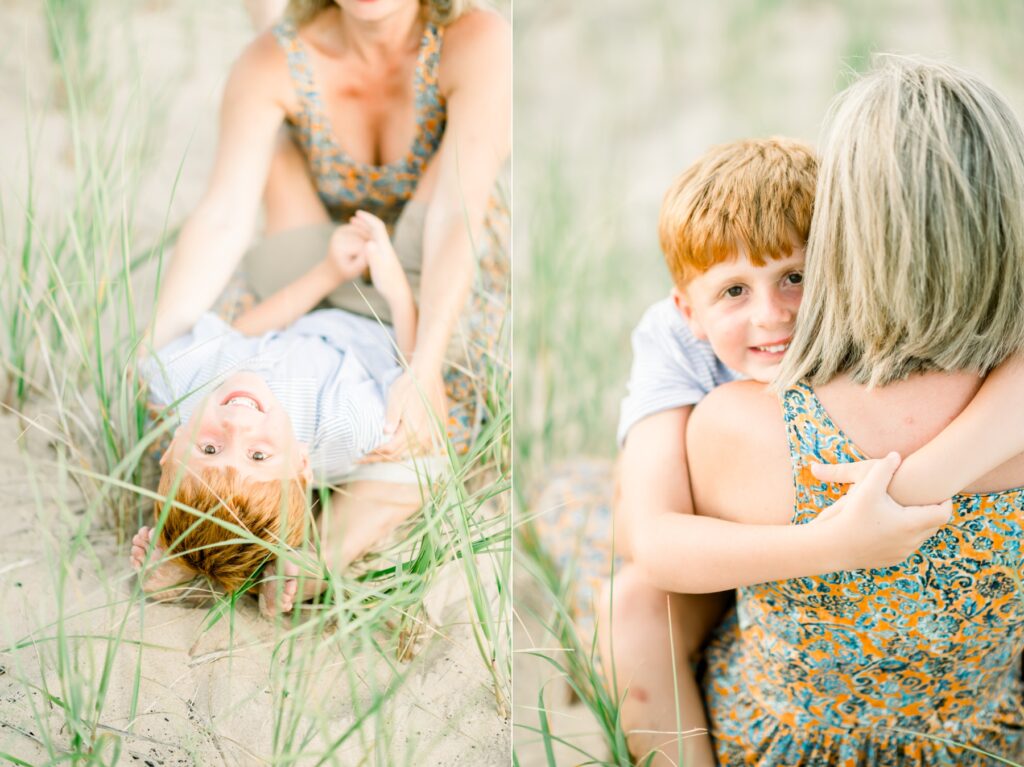 Heartfelt family photography session at Old Mission Peninsula beach near Traverse City