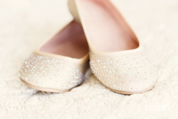 Gold sequins wedding shoes 