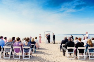 Guest enjoy perfect wedding ceremony on beach