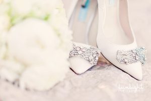 white wedding shoes with bling