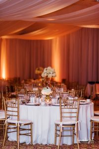 rose and gold table decor