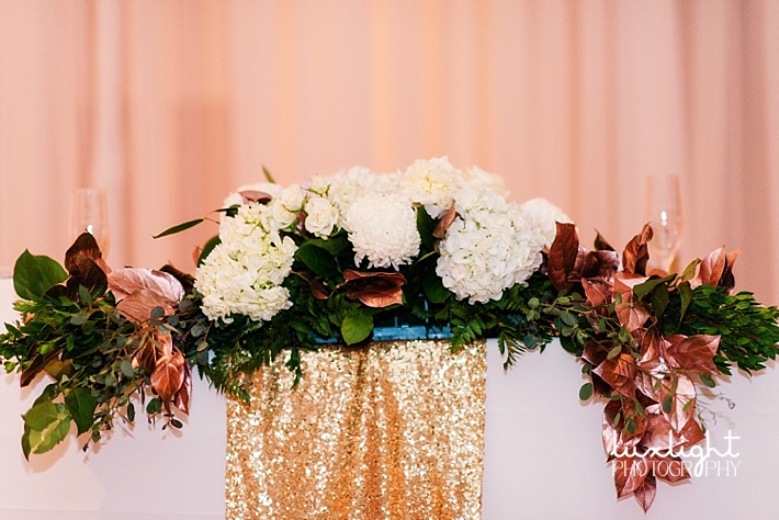 gold sequined table runner  