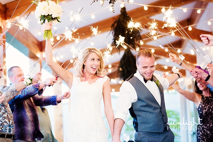 sparklers at reception 