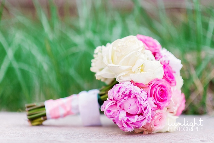 pink, white, rose's and peony bouquet
