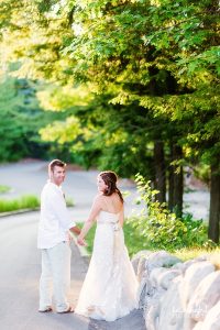 bride and groom wedding outdoors