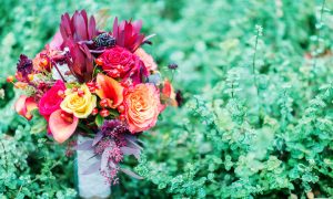 fall floral wedding bouquet in northern michigan