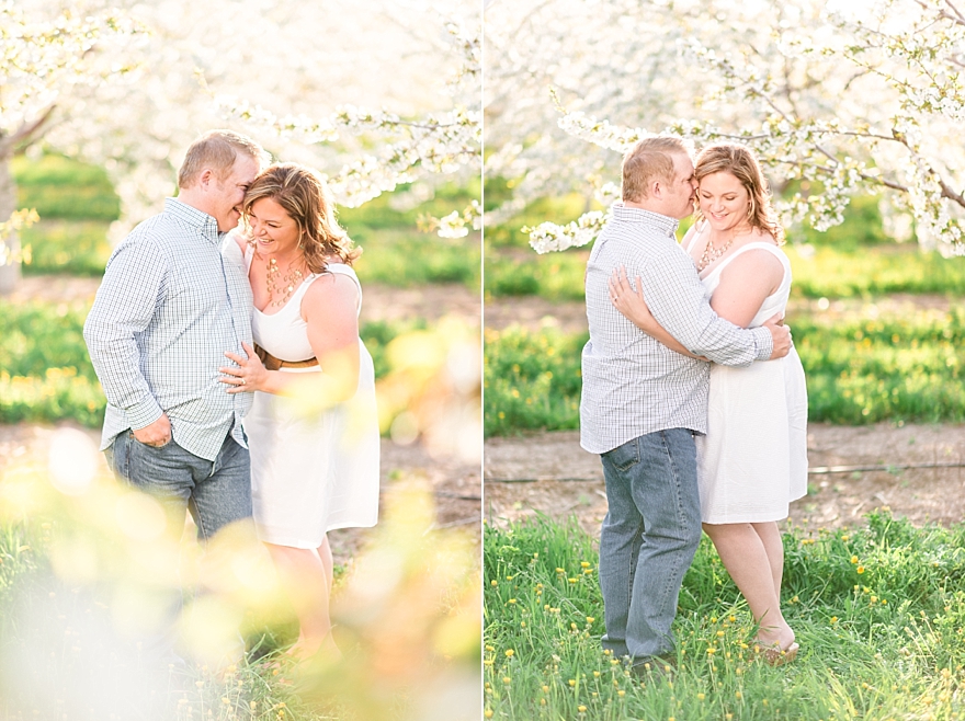 cherry orchard engagement pictures in traverse city michigan